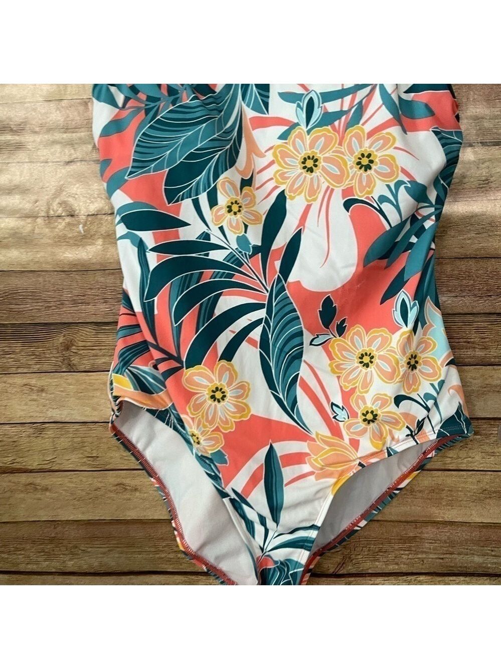 Jantzen Women’s Rainforest One Shoulder One Piece Floral Swimsuit Size: 16 - Picture 4 of 12